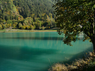 Lake Ma&euml;n (or Lake Ussin), Valtournenche, Aosta Valley, Italy in the autumn.