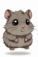 Cartoon hamster illustration isolated on white background &mdash; ai
