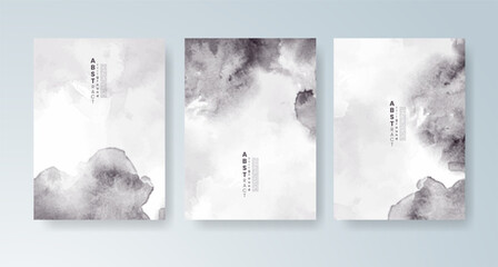 Set of cards with bright colorful vector watercolor background. Design for your date, postcard, banner.