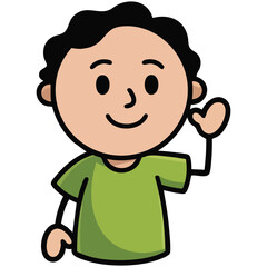 Obraz premium Little boy smile icon graphic isolated vector illustration on plain white background