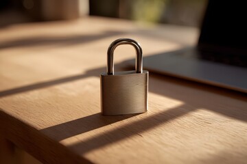 Locked Laptop on Office Desk