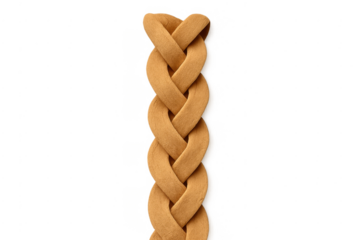 Woven bread dough braid with transparent background