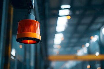 Warning Beacon Light in Industrial Hall