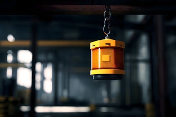 Warning Beacon Light in Industrial Hall