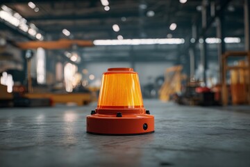 Warning Beacon Light in Industrial Hall