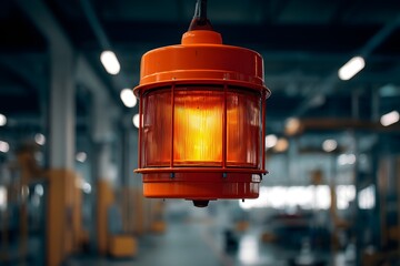 Warning Beacon Light in Industrial Hall