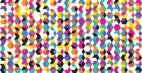 Vibrant geometric pattern with hexagonal shapes