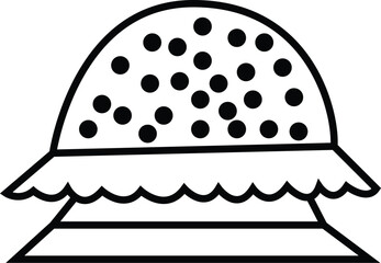 Minimalist burger icon design in black outline style 