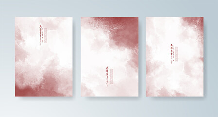 Set of cards with bright colorful vector watercolor background. Design for your date, postcard, banner.