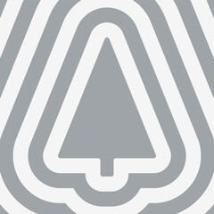 Rounded Concentric Christmas Tree Silver Background