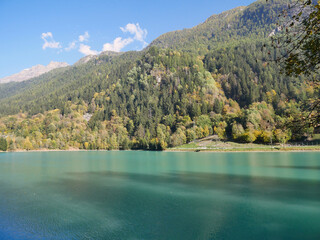 Lake Ma&euml;n (or Lake Ussin), Valtournenche, Aosta Valley, Italy in the autumn.