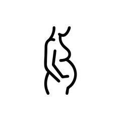 Fototapeta premium Pregnant Woman Maternity Line Icon