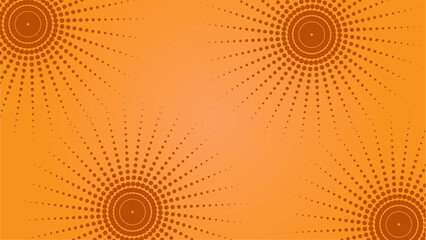 Bright Orange Abstract Radial Halftone Sunburst Background