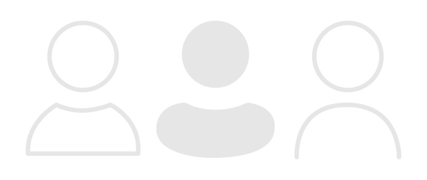 Vector flat illustration in grayscale. Avatar, user profile, person icon, gender neutral silhouette, profile picture. Suitable for social media profiles, icons, screensavers and as a template.