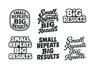 Fototapeta premium Diverse Lettering Styles. Small repeats, big results. Set lettering. harmonious lettering variations of the same emblematic concept, each with different