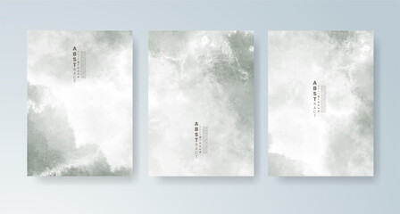 Set of cards with bright colorful vector watercolor background. Design for your date, postcard, banner.