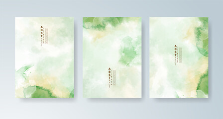 Set of cards with bright colorful vector watercolor background. Design for your date, postcard, banner.