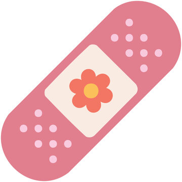 flat vector illustration of cute adhesive plaster medical strip isolated on white wound treatment concept