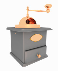 Antike manuelle Kaffeem&uuml;hle, Freisteller