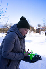 molds for molded snow figures of ducks and dragons, winter, children's outdoor games