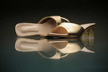 Luxury bridal footwear for women featuring glittery straps and ethnic style for special occasions