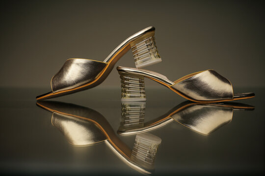 Luxury bridal footwear for women featuring glittery straps and ethnic style for special occasions