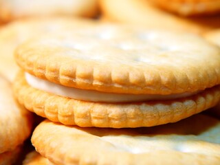 バニラクリーム　クラッカー