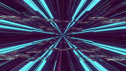 Hypnotic convergence lines radiating in a geometric glitch effect pattern