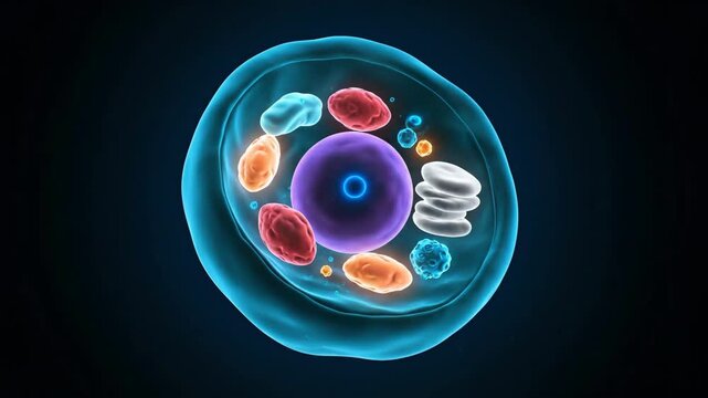 Cell Structure, Human Cell Structure Showing Nucleus Mitochondria and Organelles Cross Section