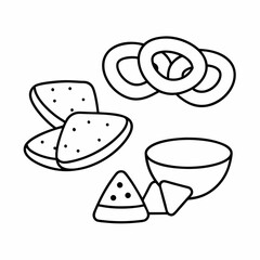 Savory Bites Food Line Art Vector Design Clean Culinary Icon Set for Graphic Projects