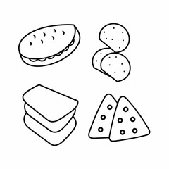 Savory Bites Food Line Art Vector Design Clean Culinary Icon Set for Graphic Projects