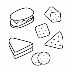 Savory Bites Food Line Art Vector Design Clean Culinary Icon Set for Graphic Projects