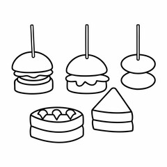 Savory Bites Food Line Art Vector Design Clean Culinary Icon Set for Graphic Projects