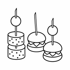 Savory Bites Food Line Art Vector Design Clean Culinary Icon Set for Graphic Projects