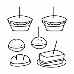 Savory Bites Food Line Art Vector Design Clean Culinary Icon Set for Graphic Projects