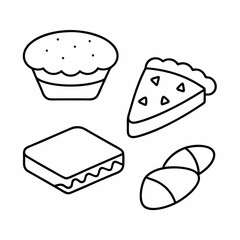 Savory Bites Food Line Art Vector Design Clean Culinary Icon Set for Graphic Projects