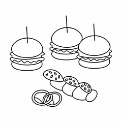 Savory Bites Food Line Art Vector Design Clean Culinary Icon Set for Graphic Projects