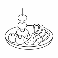 Savory Bites Food Line Art Vector Design Clean Culinary Icon Set for Graphic Projects