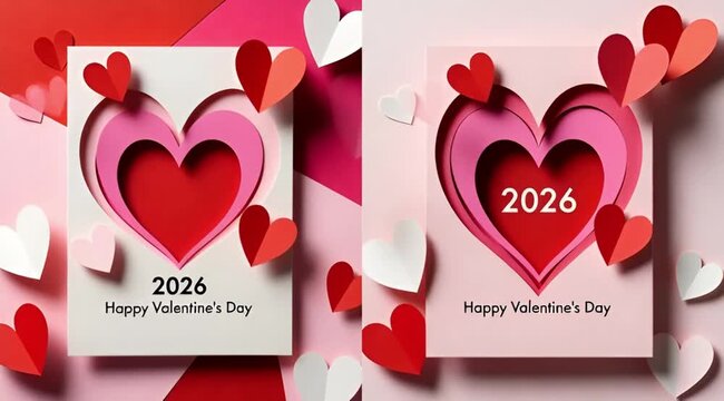 Valentain day celebration red heart on a red background (7)
