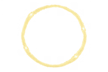 Glowing golden circle sparkling light effect on transparent background creating elegant luxury frame element