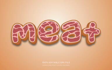 Meat 3D editable text style effect