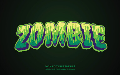 Zombie 3D editable text style effect