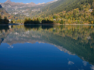 Lake Ma&euml;n (or Lake Ussin), Valtournenche, Aosta Valley, Italy in the autumn.