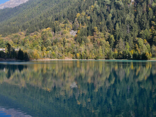 Lake Ma&euml;n (or Lake Ussin), Valtournenche, Aosta Valley, Italy in the autumn.