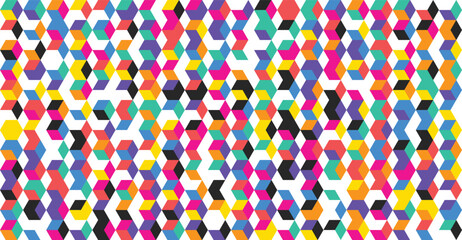 Vibrant hexagonal pattern in a symmetrical array