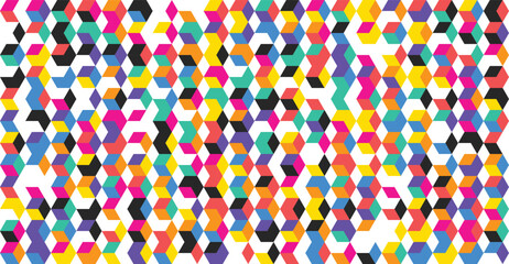 Vibrant hexagonal pattern on white background