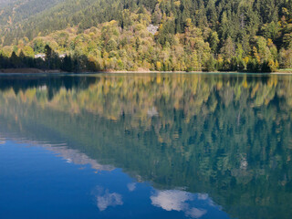 Lake Ma&euml;n (or Lake Ussin), Valtournenche, Aosta Valley, Italy in the autumn.