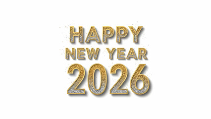 Simple gold silver glitter 2026 New Year, background removal
