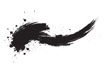 ink brushstroke on white background with visible splashes