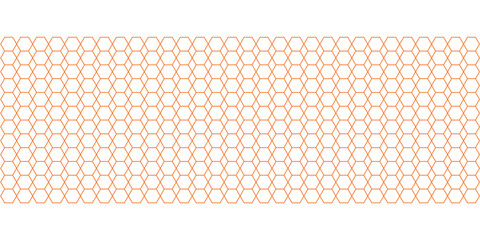 Symmetrical pattern of interconnected hexagons in light orange